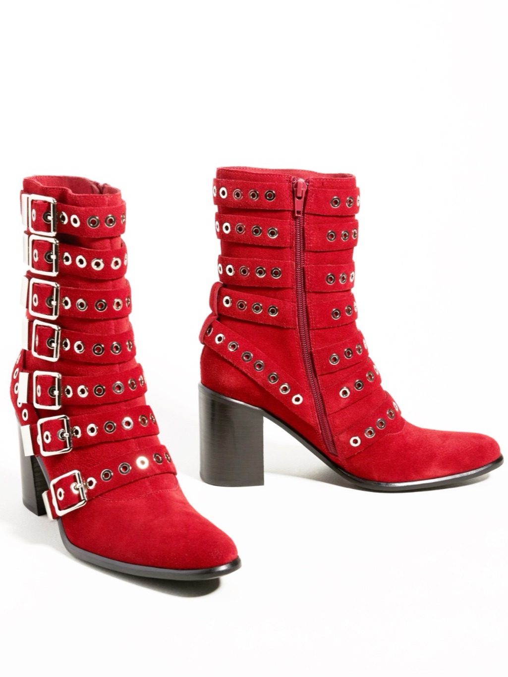 {Jeffrey Campbell X Anthropology} Red Buckled Suede Boots